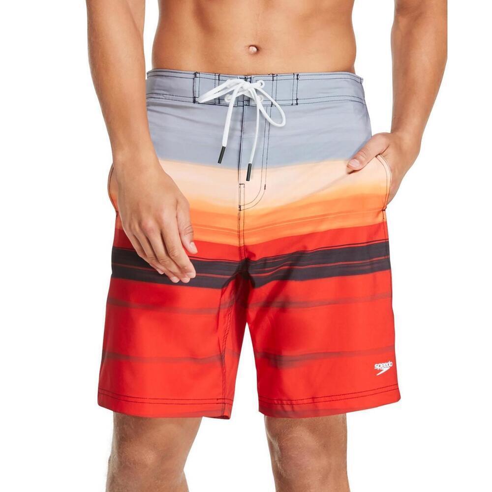 Speedo Mens Bondi Ombré Gradient Stripe 2-Way Stretch Upf 50+ 20" Board Shorts L